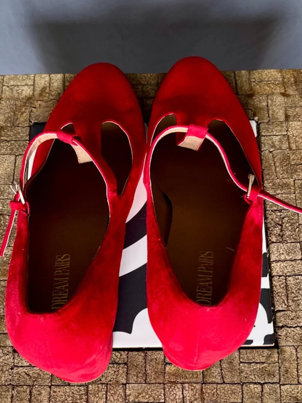 Dream Pairs red suede T-strap Mary Jane pumps Sz 11